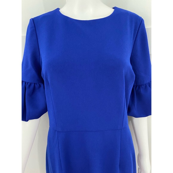 Marina Crepe Bubble Sleeve Blue Dress New in Plastic* Size 10 WD41 - Picture 3 of 14